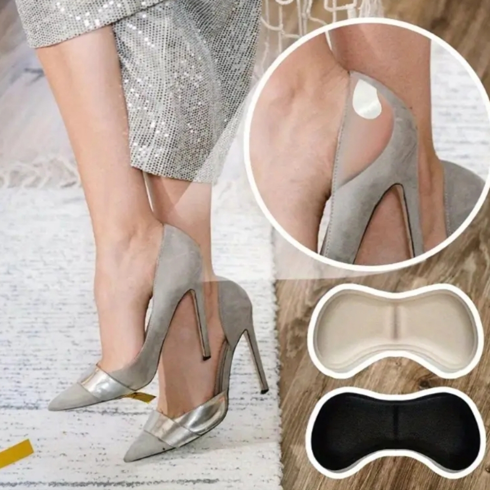 2-Piece Heel Insole Patches – Anti-Wear Heel Protectors with Adhesive Backing